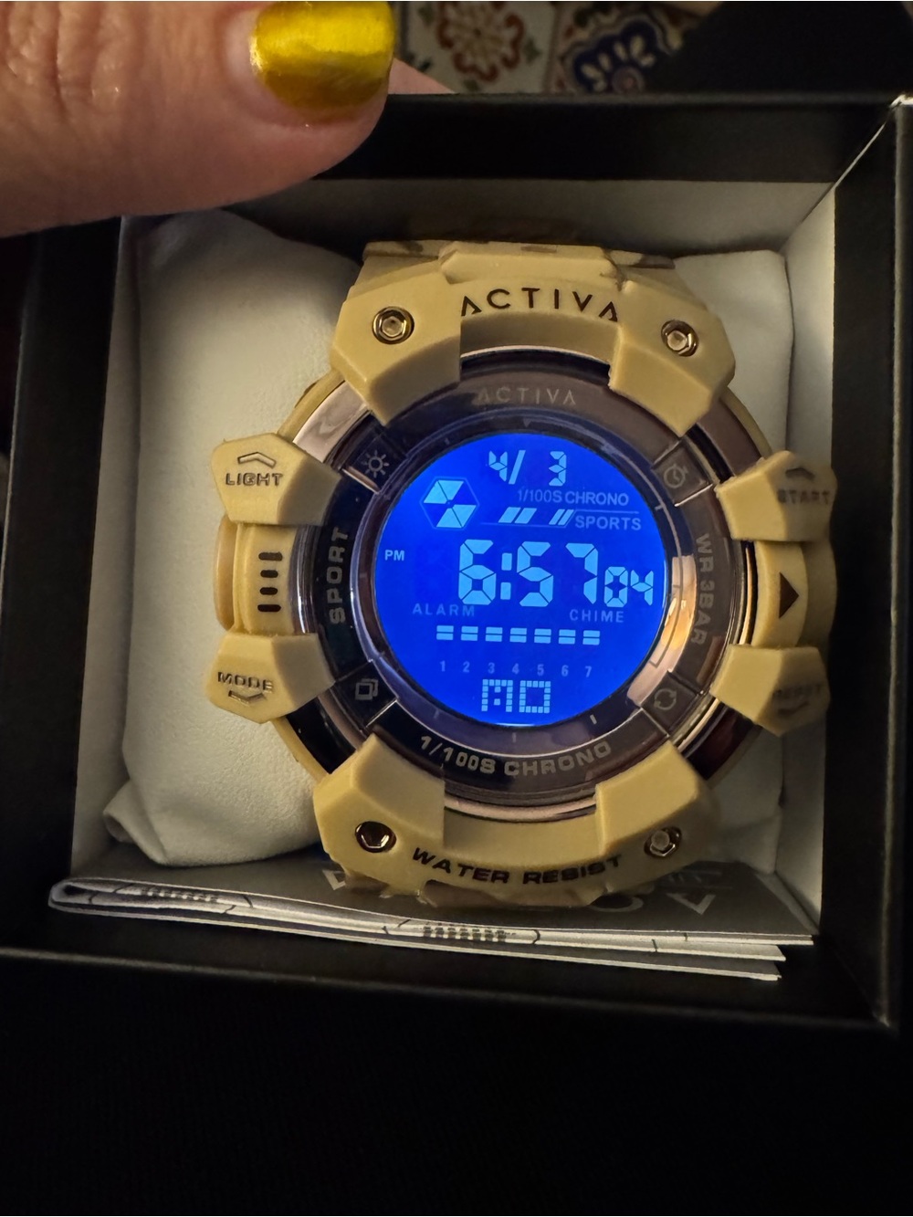 NIB Activa x Invicta ACW8050MC-012 Digital Sport Watch 50mm Beige Camo